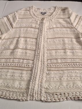 JM Collections Classic Cream Knit Women's Sweater Cardigan